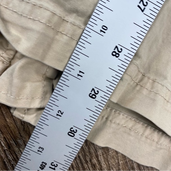 Avenue Jacket Women 26 Beige Full Zip Mock Neck Drawstring Waist Pockets Button - Picture 6 of 9